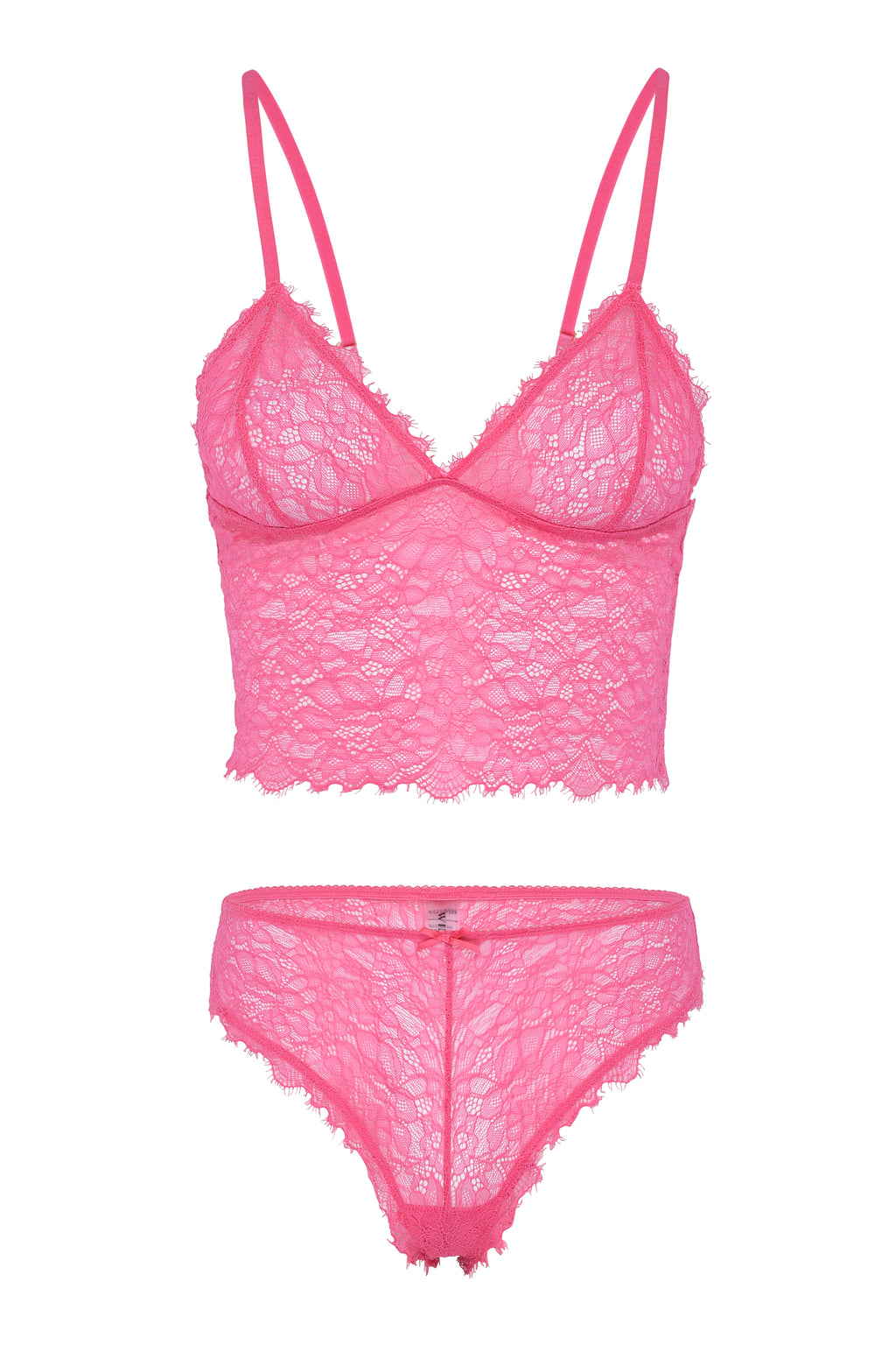 Wild Lovers Eva recycled poly satin and lace lingerie set in pink