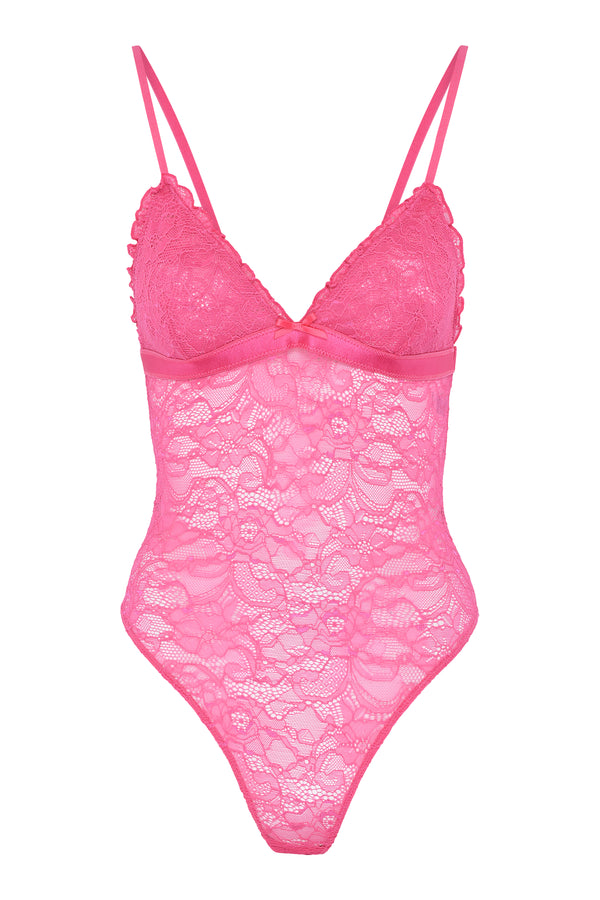 Wild Lovers Eva recycled poly satin and lace lingerie set in pink